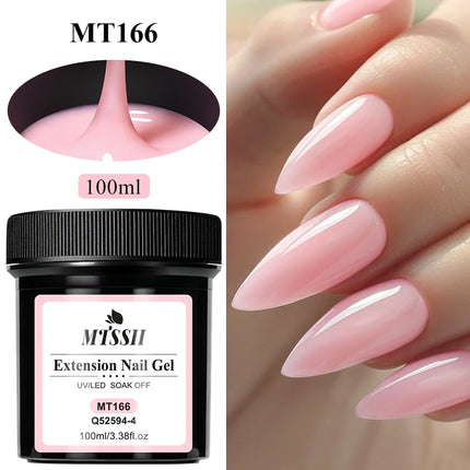 100ml Clear White Pink Extension Nail Gel UV LED Cured Builder Nail Gel Acrylic French Nail Art Semi Permanent UV Gel Varnish