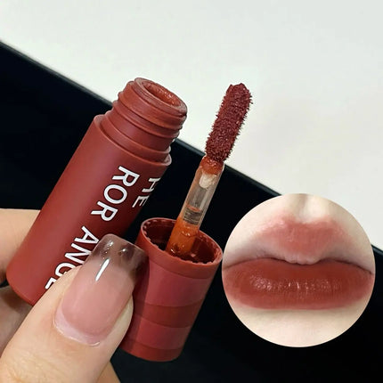 Matte Nude Velvet Liquid Lipstick 5 Color Sexy Red Coffee Lip Gloss Matte Lipstick Waterproof Non Stick Cup Lip Tint Mud Makeup