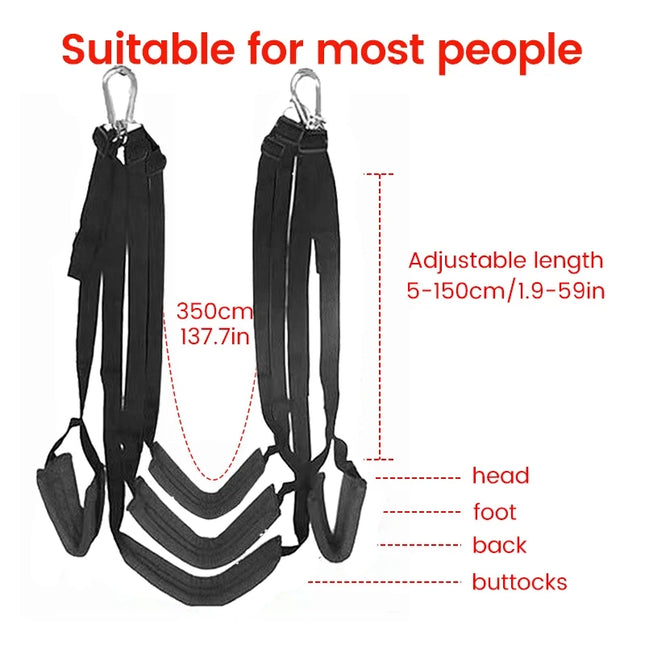 Upgraded Sex Swing Sex Furniture Fetish Bondage Adult Game Soft Seat and Leg Pad Hanging Erotic Swing Sex Toys for Couples Flirt