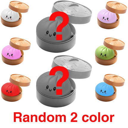 Realistic Colorful Dumpling Squishies with Bamboo Steamer, Ultra Soft and Quick Rebound, Stress Relief Toy, Venting Device