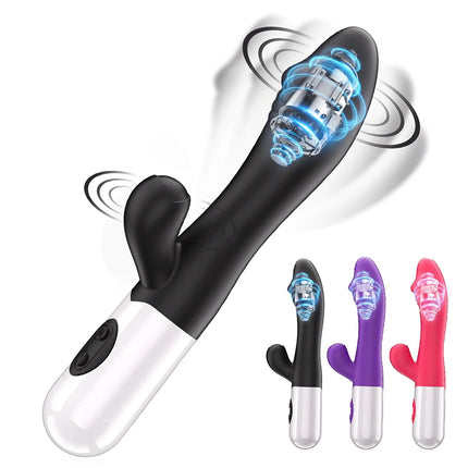 Rabbit Vibrator for Women Clitoris Stimulator Silicone G-spot Powerful 2 in 1 Dildo Female Masturbation Sex Toys Adult Goods