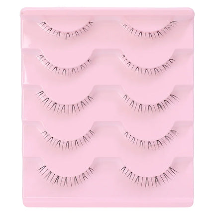 5 Pair Natural Lower Eyelashes Makeup Soft Handmade Clear Thin Band Under False Lashes Strip DIY Eyelashes Extension Beauty Tool