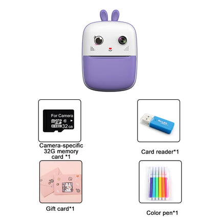 Children's Toys Instant Print Digital Camera Kids Paper Shoot Photo 1080p HD Video Cameras For Gifts Boys Birthday Girls Outdoor