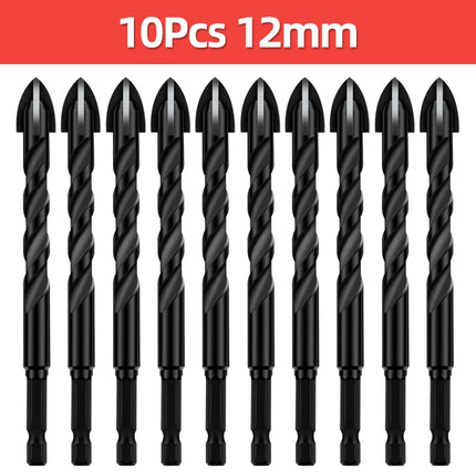 TOOLEYE Cross Hex Drill Bit Set For Concrete Porcelain Tile Glass Metal Multifunction Drill Bits Kit Power Tools Drilling Drills