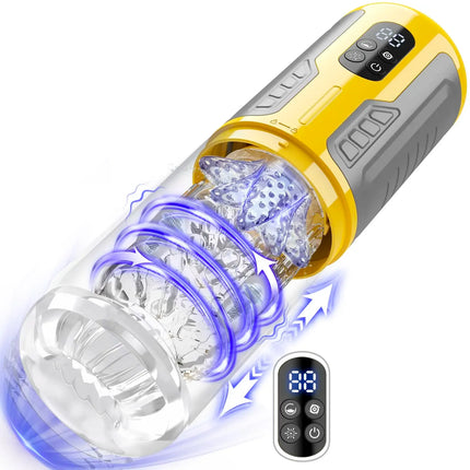 Automatic Male Masturbator Cup Telescopic Thrusting Rotating Sucking Vibrator Pocket Pussy Adult Sex Toy for Men Penis Supplies