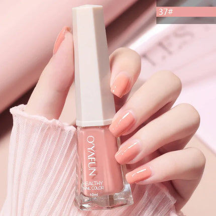 10Ml Solid Color Nail Polish Free Baking Long Lasting Waterproof Quick-Drying Non-Toxic Tasteless 40 Colors Sequins Nail Polish