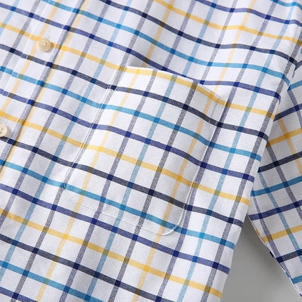 2026 New IN Shirt  Designer Clothes 100% Pure Cotton Oxford Shirts for Men Long Sleeve  Plaid Shirt Striped Male BusinessTartan