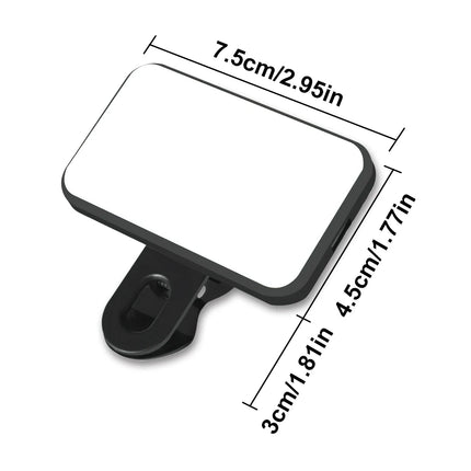With Data Cable Mini Selfie Fill Light Rechargeable 3 Color Modes Adjustable Brightness Clip Mobile Phones Computers Photography