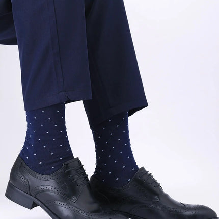 5 Pairs Mens Dress Socks Plus large Size，High Quality Combed Cotton Crew Socks，Black Cool Argyle Breathable Casual Socks for men