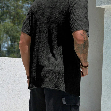 Men's casual shirts, short-sleeved men's shirts, summer clothes, pleated fabrics, light and breathable, suitable for queuing for