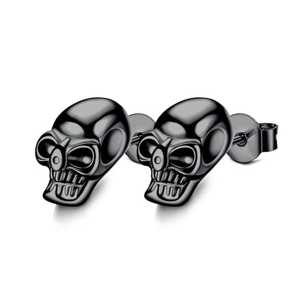 Design Stainless Steel Skull Drop Earrings For Women Men Fashion Gothic Street Hip Hop Ear Jewelry Pendant Cool Stud Earrings
