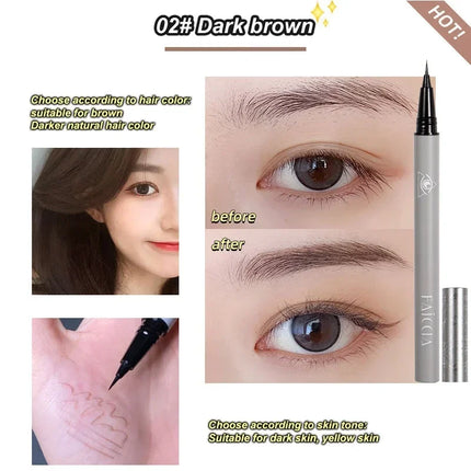 Ultra-fine Eyelash Pen Liquid Eyeliner Eyeshadow Stick Lying Silkworm Pencil Brown Grey Lasting Waterproof Cosmetic Makeup Tools