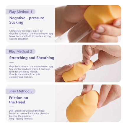 Realistic Male Masturbator Pocket Pussy Texture Suction Blowjob Vagina Masturbation Portable Male Masturbator Egg Men Sex Toy