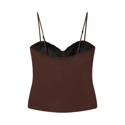 WOMEN Lace Corset Top Women Sexy Backless Crop Top Woman Slip Bustier Tank Tops for Women Camisole Sleeveless Women's Tops
