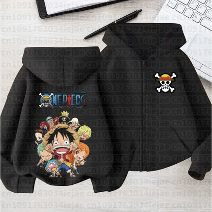 2026 One Piece Anime Hoodie Zipper Hoodie Men Women Luffy Print Graphic Streetwear Casual Pullover Long Sleeve Tops Autumn