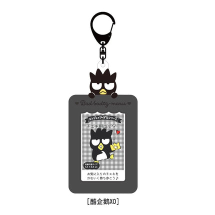 Sanrios Gudetama Keychain with Photo Card Holder Anime Keroppi Tuxedosam Photocard Holder Key Ring Accessory for Bag Backpack