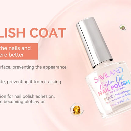 SAVILAND 12 Color Pastel Nail Polish Set Quick Dry Non Gel Formula with Castor Oil Base Top Glossy Coat for Manicure Art