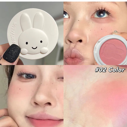 Monochrome Blush Palette Matte Peach Rouge Cute Bunny Rose Red Cheek Tint Blusher Powder Natural Face Contouring Shadow Makeup