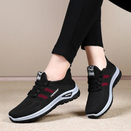 Women Casual Sports Shoes Breathable Lightweight Sneakers Anti-slip Flats Outdoor Running Walking Shoes Female Vulcanized Shoes