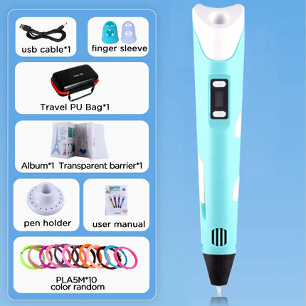 3D Pen Drawing Printing Pen With LCD Screen Compatible PLA Filament Toys Safe Paiting for Children DIY Toy Gift