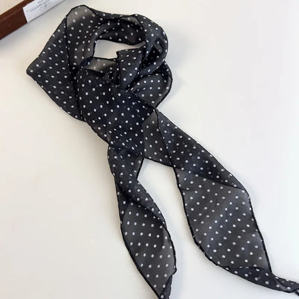 K-Style  Animal Print Polka Dot Scarf Belt Boho Hair Band TikTok Viral Spring Summer Satin Accessories Luxe Versatile Scarf
