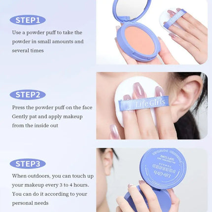 Korean 10g Classic Ivory Natural Pure Beige Delicate Makeup Waterproof Retouching Skin Tone Brighten Soft Natural Facial Powder