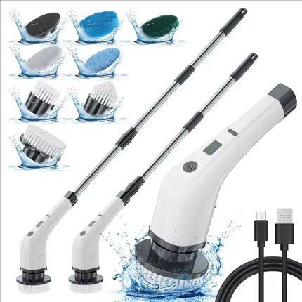 Multifunctional Handheld Electric Spin Scrubber Cleaning Brush with Telescopic Function Bathroom Floor and Kitchen Cleaning Tool