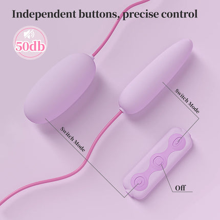 Wired Double Jump Egg with Remote Controller Vibrator for Couples Long Distance Control Adjustable Speed Adult Toy