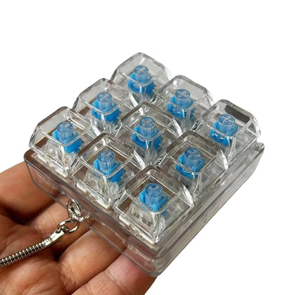 4/9 Keys Stress Relief DIY Button Keycap Fidget Keychain Toys Gift Mechanical Keyboard Axis Tester LED Keyboard Key Toy