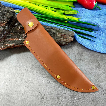 Leather Knife Sheath Knife Cover Chef Butcher Kitchen Tools Full Tang Handle Leather Knife Case Protective Bag