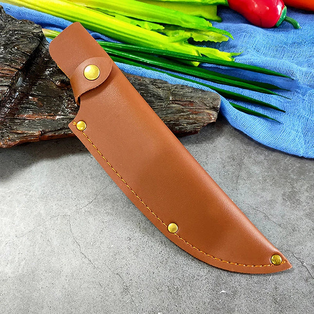 Leather Knife Sheath Knife Cover Chef Butcher Kitchen Tools Full Tang Handle Leather Knife Case Protective Bag