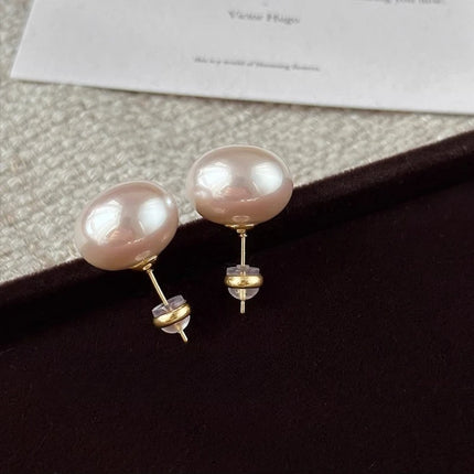 French Simple Pearl Silver Needle Earrings for Women Exquisite Imitation Pearl Elegant Stud Earrings Wedding Party Jewelry