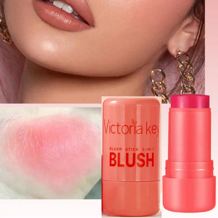 4pcs Original Jelly Blush Stick Milk Makeup Lasting Brightens Facial Cheek Stick Moisturizing Flash Lip Gloss Lip Gloss Face
