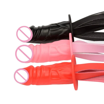 BDSM Slave Whips Simulation Penis Whip Restraint Fetish Dildo Whip Whipping Toys Flogger Paddle Adult Games Sex Tool for Couples