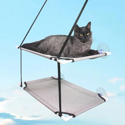 Cat Hammock Suction Cup Windowsill Cat Comfortable Hammock Summer Breathable Mesh Single/Double Hanging Beds Pet Accessories