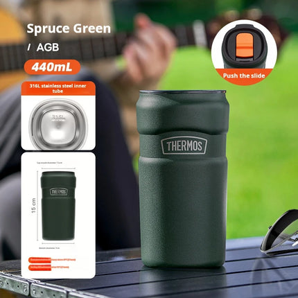 THERMOS 440ml Food-Grade 316L Steel Tumbler,6H Heat Retention Thermos for Office Commute,Leakproof Portable Coffee Mug, BPA Free