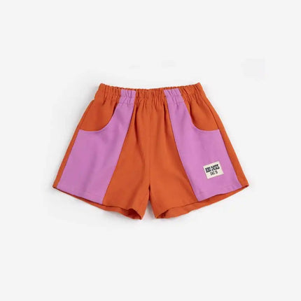 2026BC Short-sleeved Set Boys' Printed Shirt Shorts Polo Shirt Casual Pants Girls' Wide-Leg Pants Short Skirt