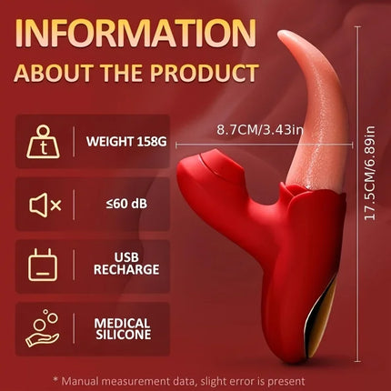 Powerful Sucking Vibrator for Women Tongue Licking Clitoris Stimulator Sucker Vagina Massager Masturbation Adult Sex Toys Goods