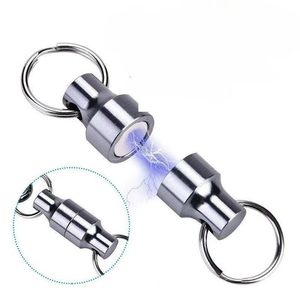 6/2pcs Magnetic Keychain Strong Magnet Carbon Steel Key Holder for Keys Organization Simple Style Outdoor Hiking Protable Tools