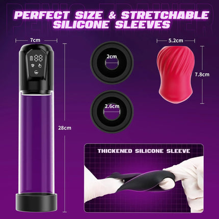 Automatic Sucking Penis Pump Male Masturbator Electric Blowjob Penis Extender Enlargement with Rose Pocket Pussy Adult Sex Toys
