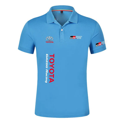 2026 Toyota GR Racing Logo Print Men's High Quality Lapel Collar Ice Silk Top Fashion Business Quick-Dry Absorb Sweat Polo Shirt