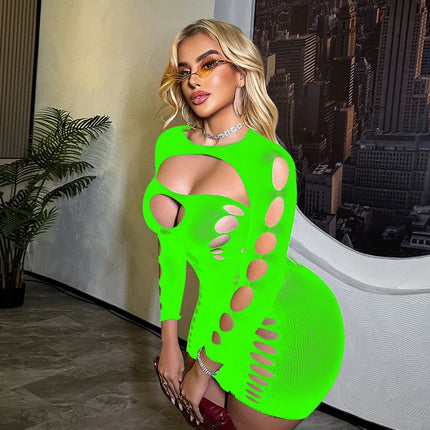 Hot Women's Plus Size Open Crotch Lingerie Bodysuit Sheer Fishnet Stockings Mesh Tights For Seductive Evening Wear bodysuit
