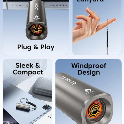 Toocki TG13/14 Type-C Mini Electric Lighter Plug&Play Blow to Light Mobile Cigarette Lighter Flameless Windproof Fast Ignition