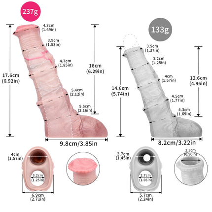 FAAK 14 styles Silicone Fantasy Horse Hollow Dildo Dog Large Knot Nude Penis Sleeve Size S M L Cock Enlarger Sex Toys For Men