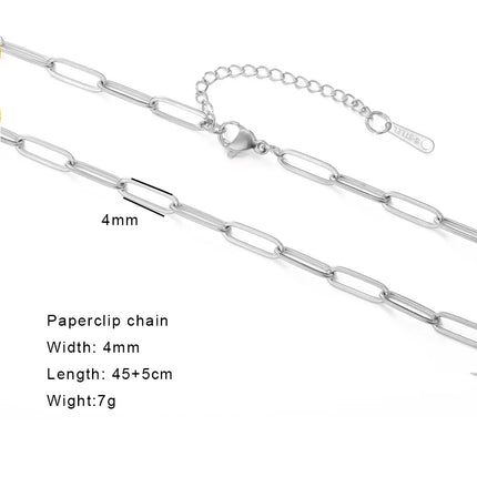 Skyrim Stainless Steel Gold Color Chain Necklace Women Minimalist Cuban Paperclip Twisted Snake Chain Fashion Jewelry Wholesale