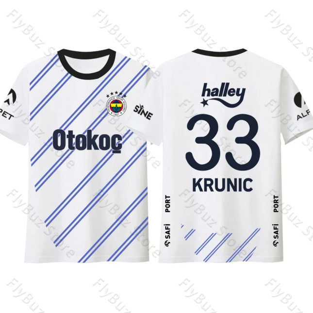 New Fashion Street Breathable Quick-Drying Training Jersey T-Shirt Fenerbahce Fan Jersey Children's and Adult Sizes