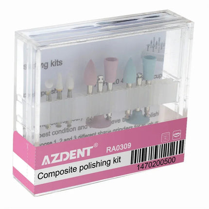 OEING 1 Box Dental Light-Curing Resin Polishing Set Dia.2.35mm Ceramic Silicon Rubber Slow Bending Machine Grinding Head