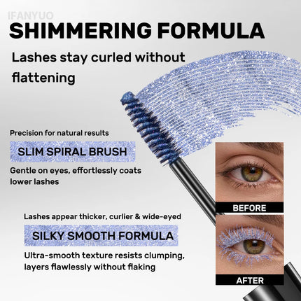 5 Colors Diamond Shimmering Mascara Long Lasting Makeup 3D Volume Eyelashes Curling Glitter Mascara Eye Lash Female Cosmetic