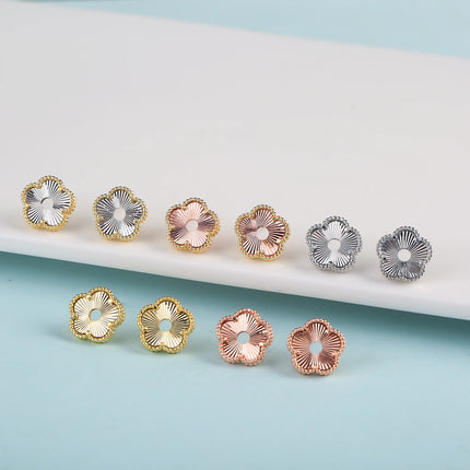 Hollow Metal Double sided Hollow Jewelry Set Sparkling Hot Selling Plum Blossom Jewelry Set Creative New Design For Women Clover