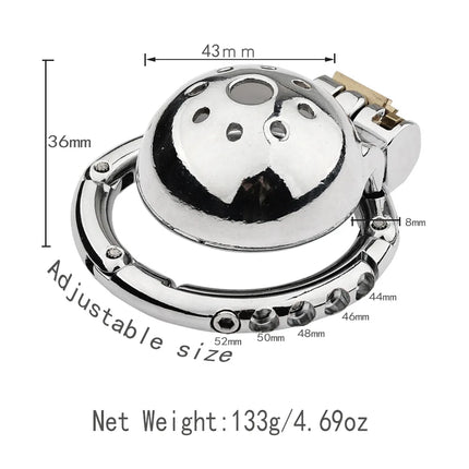 Adjustable Snap Ring Male Chastity Device Metal Cock Cage Slave BDSM Sex Toys for Men Penis Urethral Lock Adult Chastity Belt